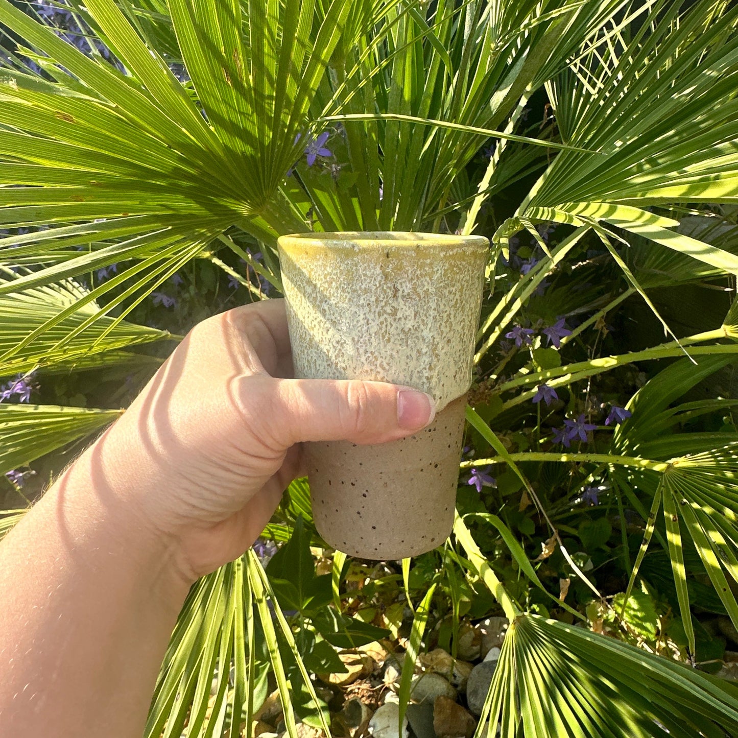 Yellow Ceramic Tumbler, Handmade Modern Cup