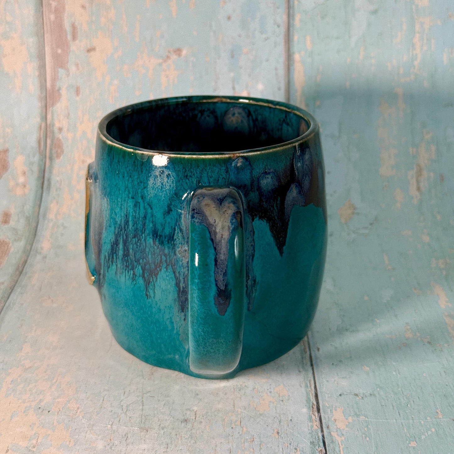 Teal Moon Mug, Large Ceramic Cup