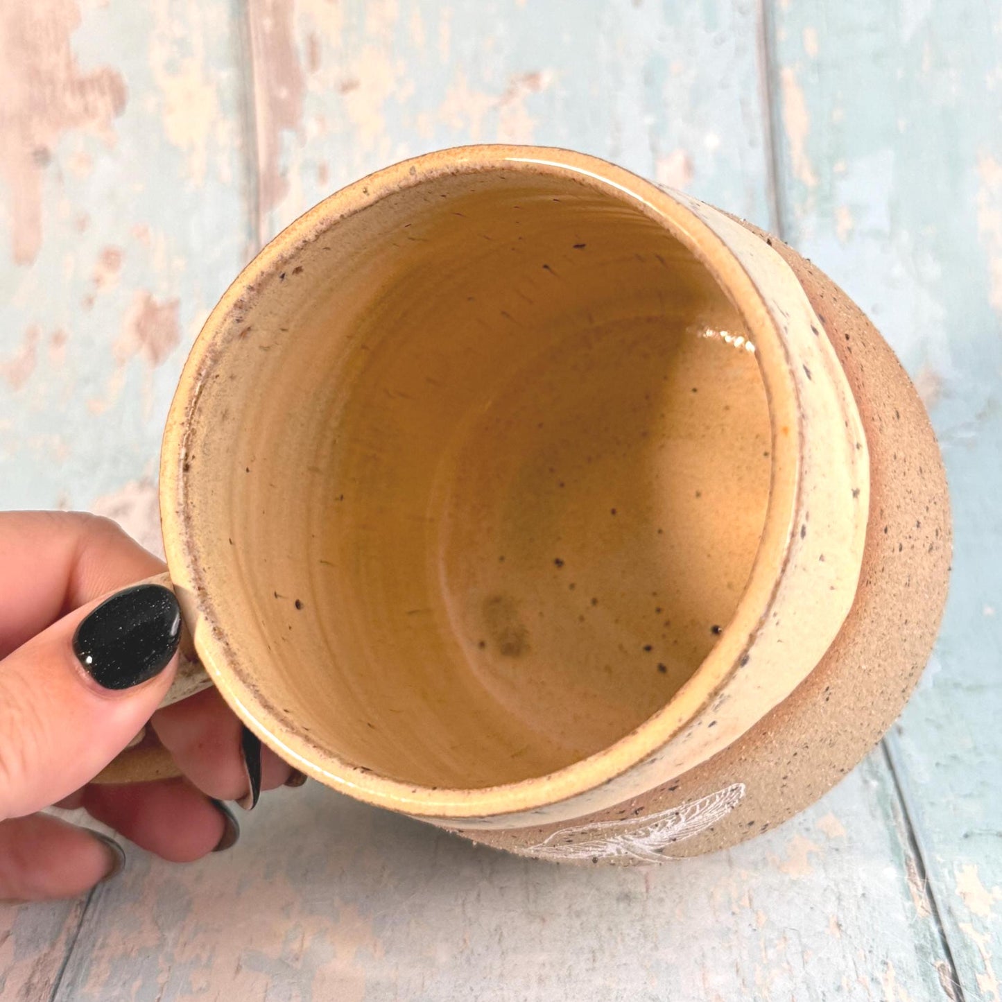 Peach Mushroom Mug, Fungi Ceramic Cup