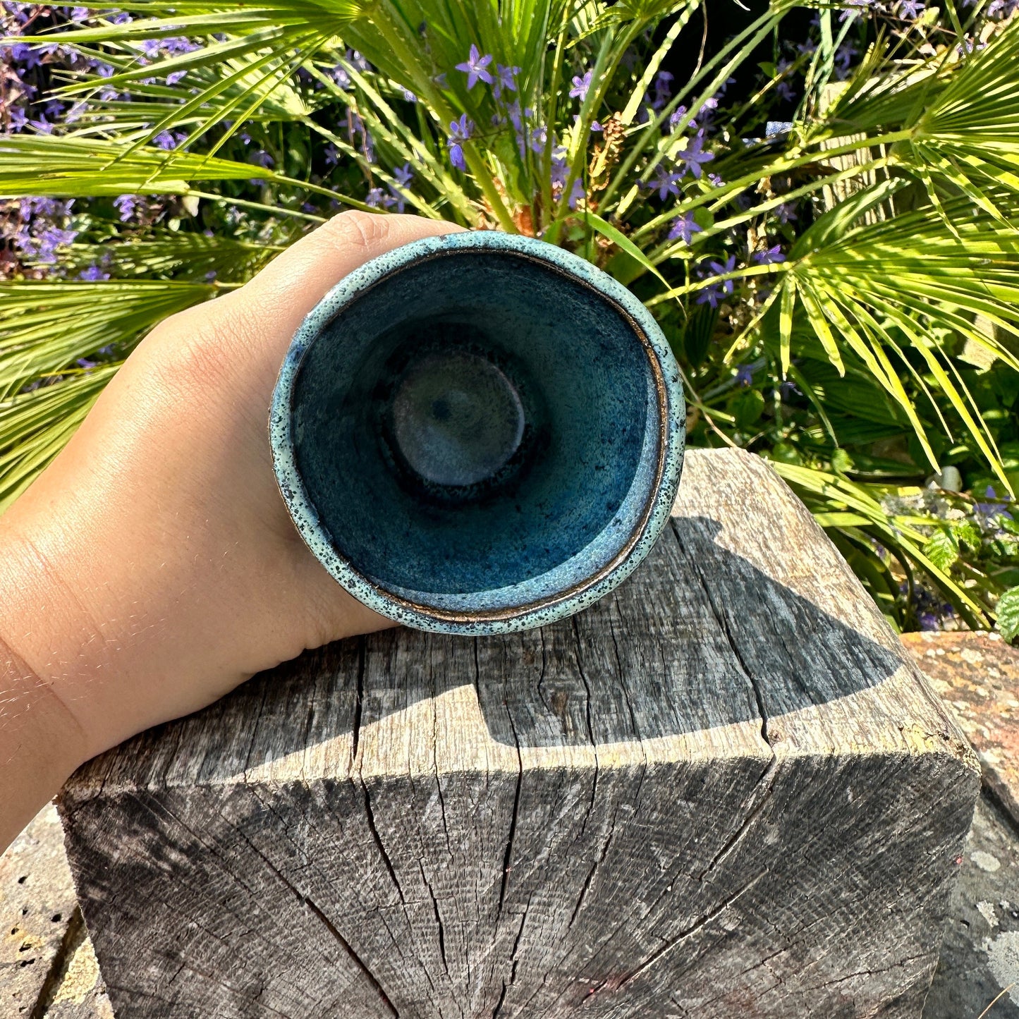 Blue Ceramic Tumbler, Handmade Modern Cup