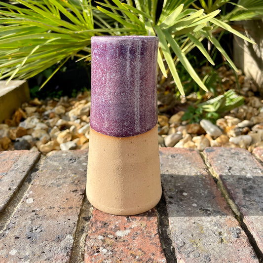Purple Ceramic Vase, Handmade Modern Pottery