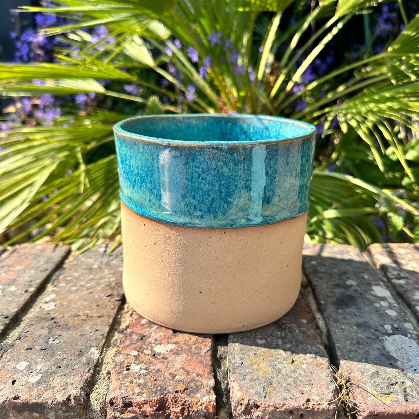 Turquoise Ceramic Planter, Indoor Plant Pot