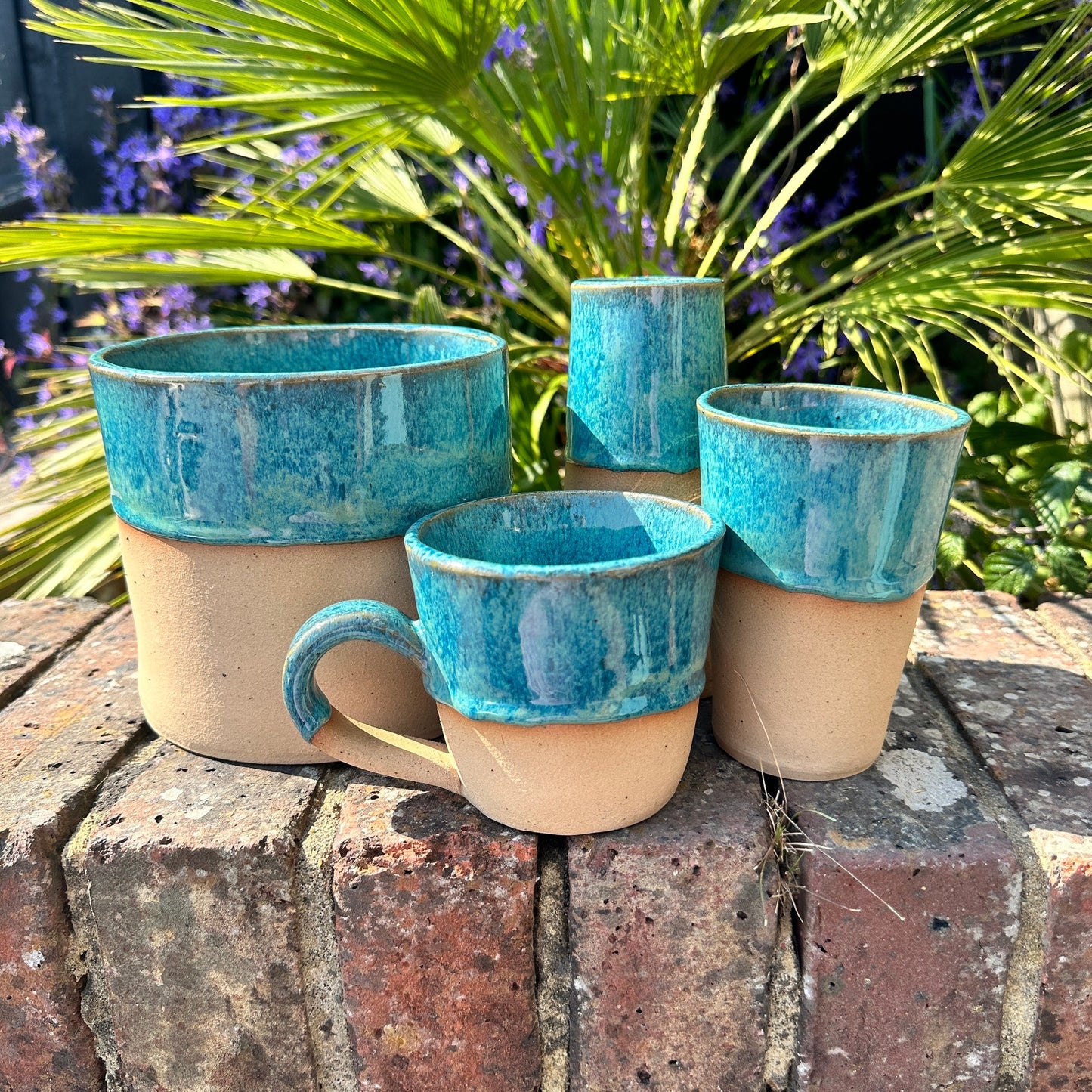 Turquoise Ceramic Planter, Indoor Plant Pot