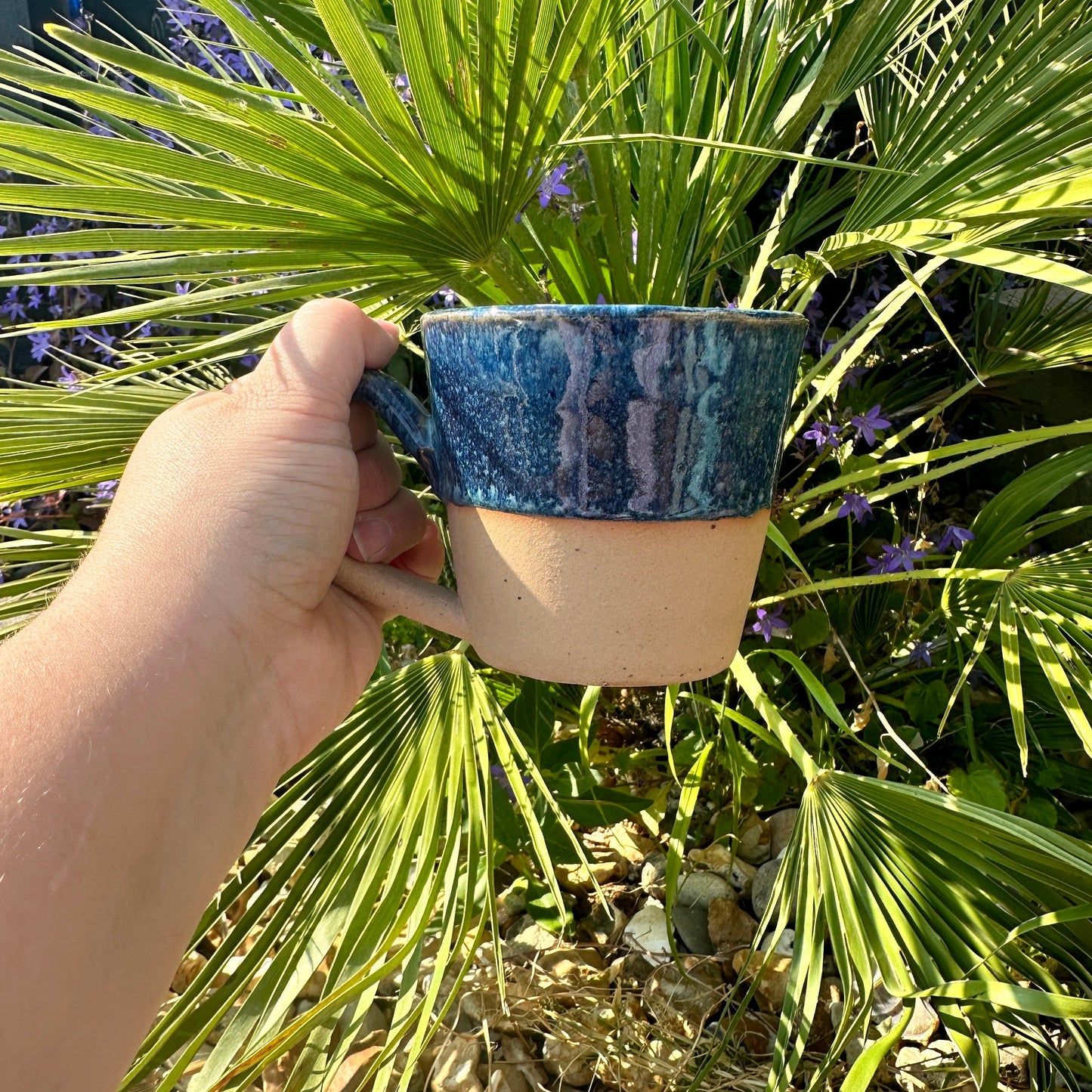 Blue Ceramic Mug, Handmade Pottery Cup
