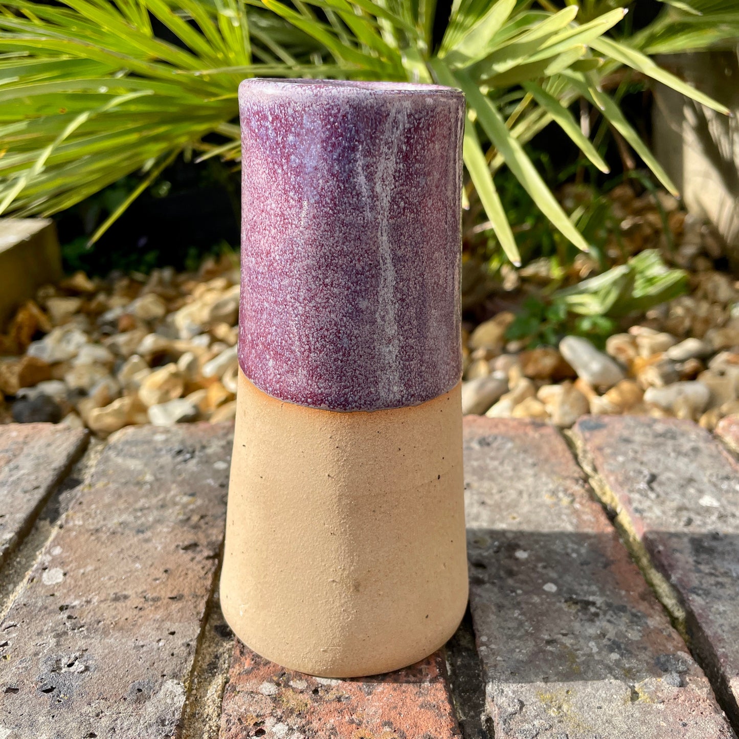 Purple Ceramic Vase, Handmade Modern Pottery