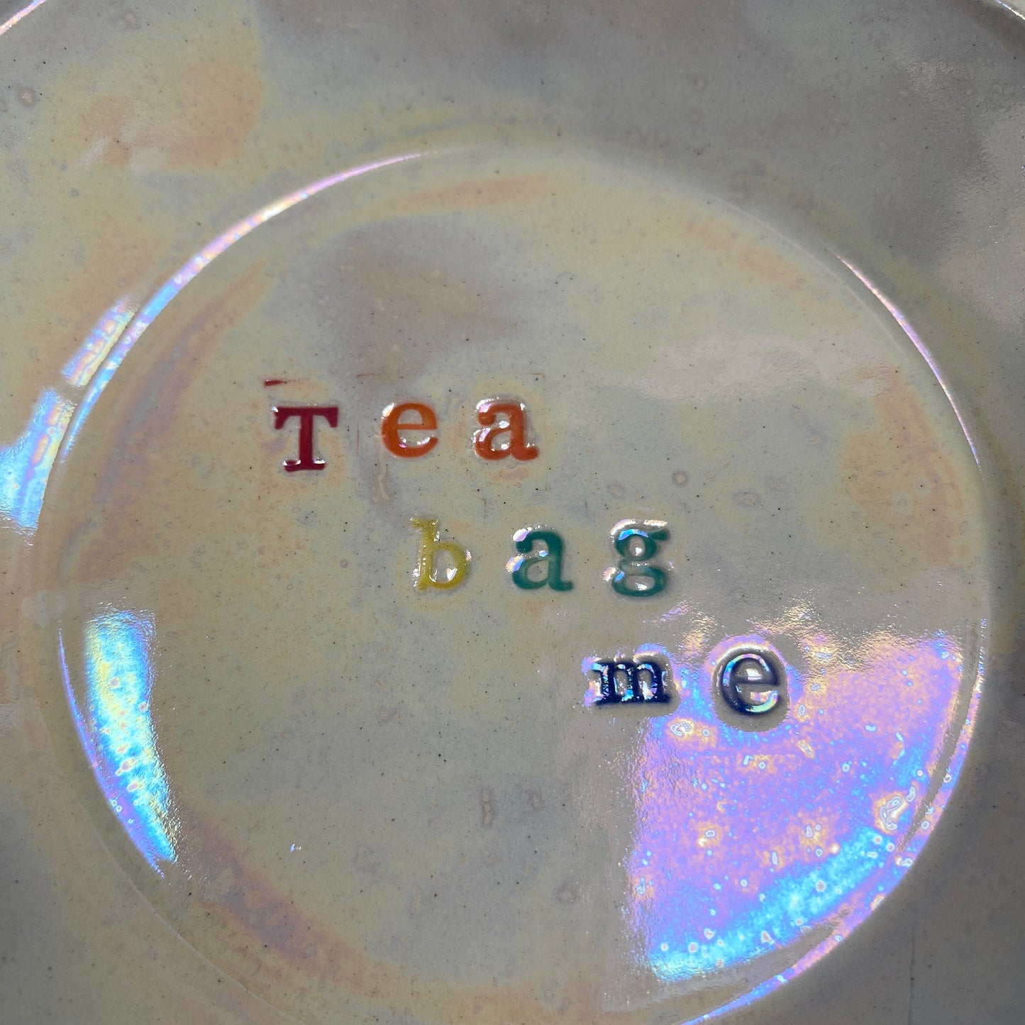 Rainbow Ceramic Dish, Tea Bag Holder