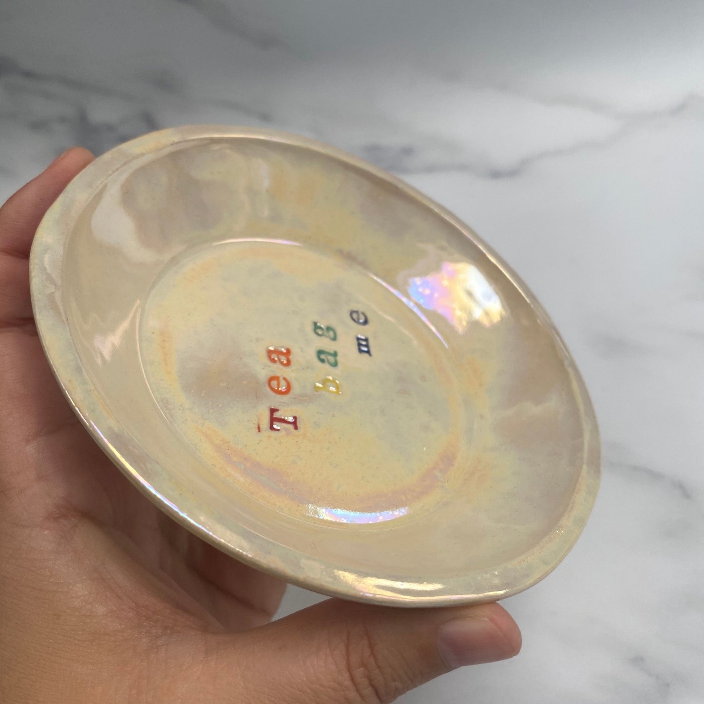 Rainbow Ceramic Dish, Tea Bag Holder