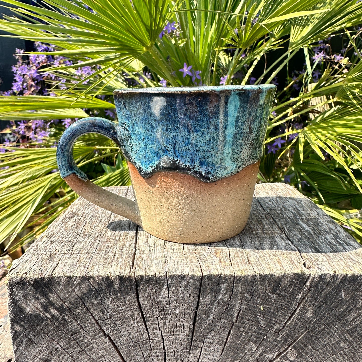 Blue Ceramic Mug, Handmade Pottery Cup