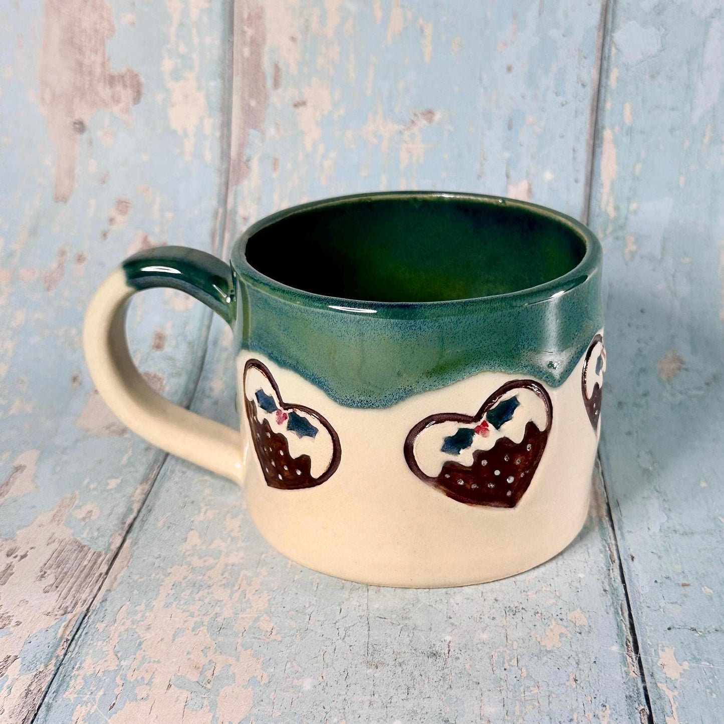 Christmas Pudding Mug, Handmade Ceramic Cup - Second