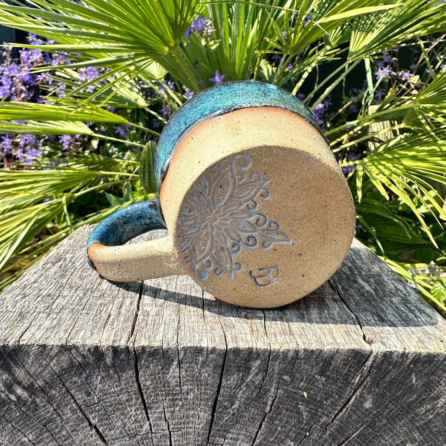 Blue Ceramic Mug, Handmade Pottery Cup