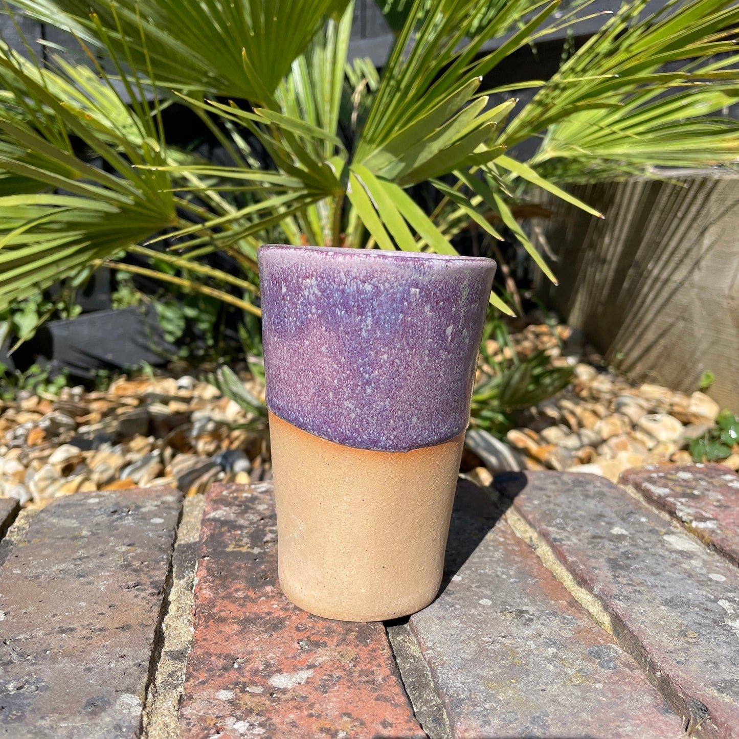 Purple Ceramic Tumbler, Handmade Modern Cup