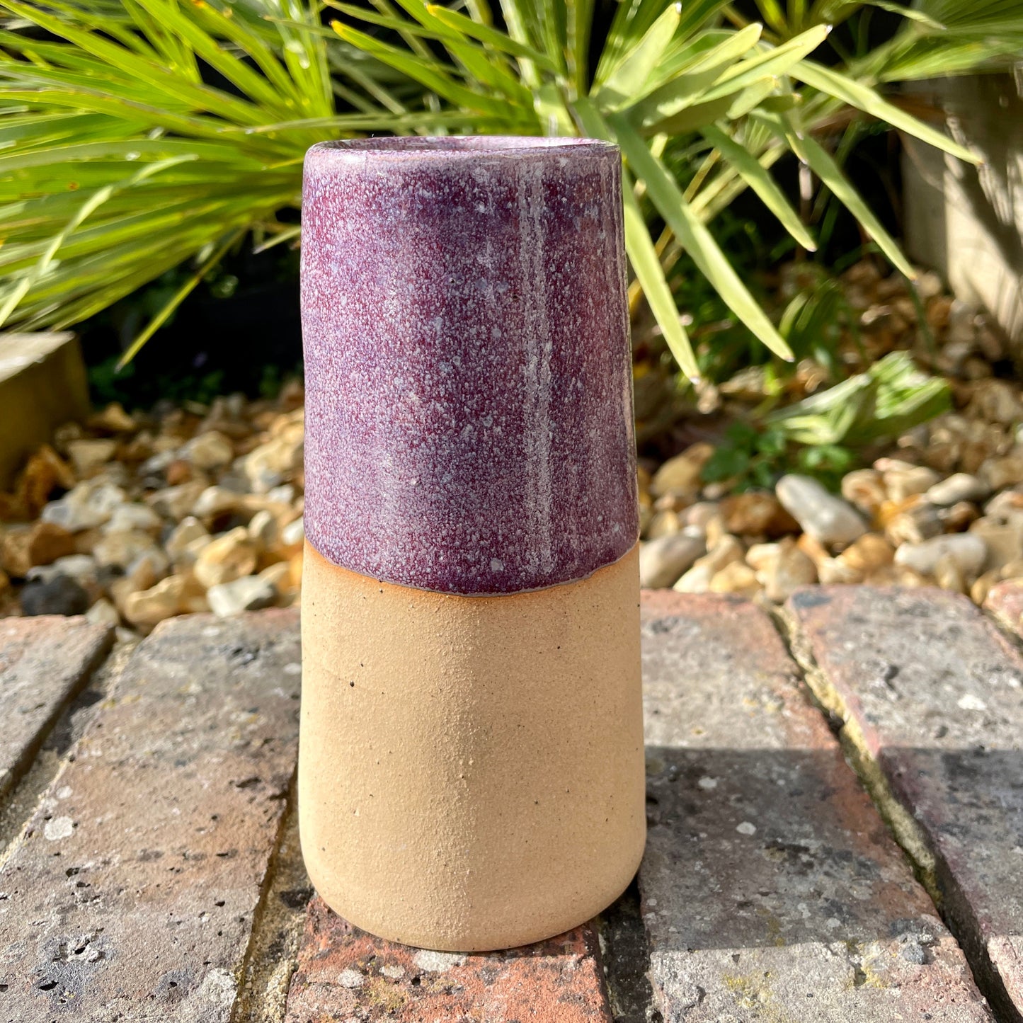 Purple Ceramic Vase, Handmade Modern Pottery