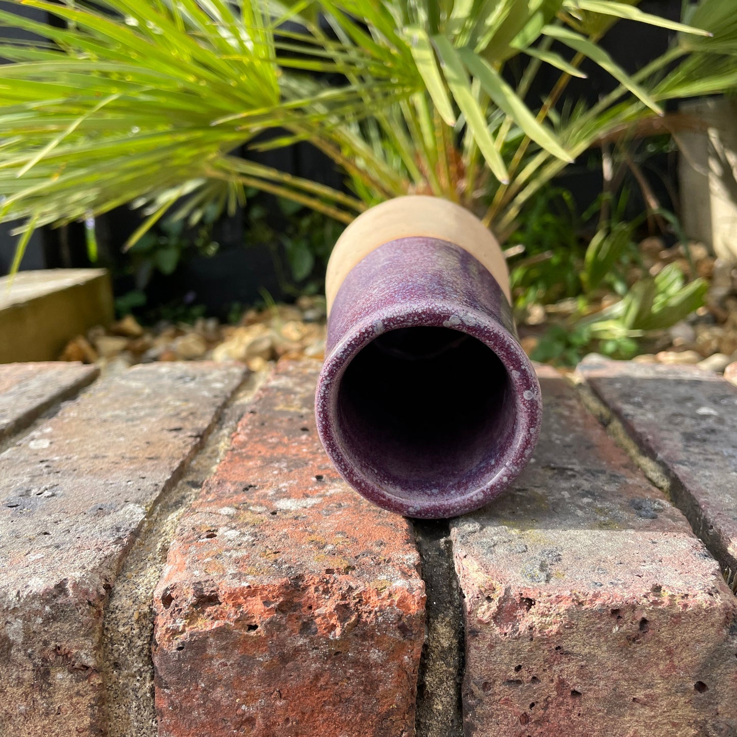 Purple Ceramic Vase, Handmade Modern Pottery