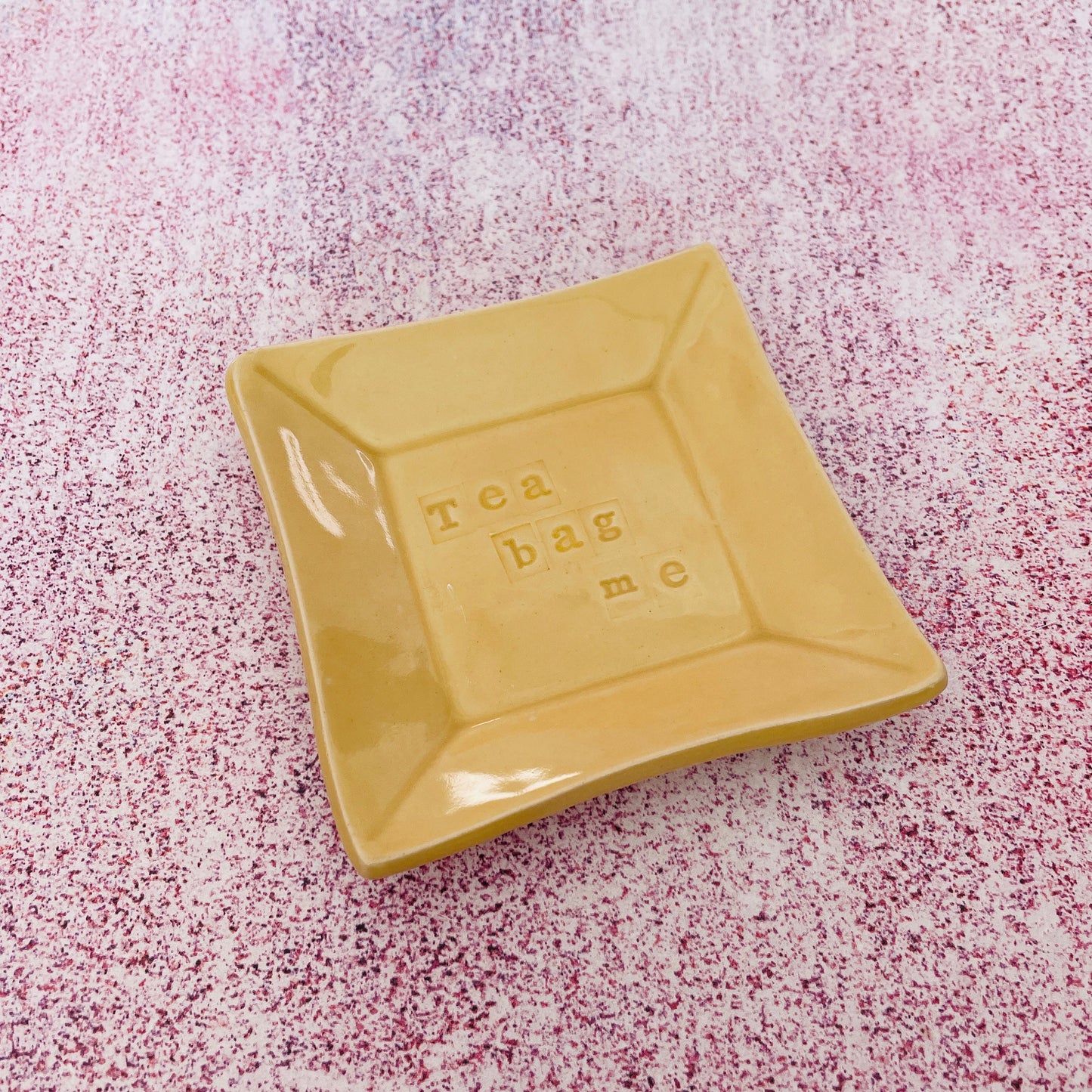 Yellow Ceramic Dish, Tea Bag Holder