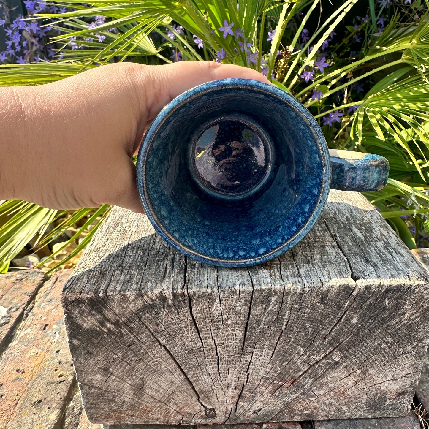 Blue Ceramic Mug, Handmade Pottery Cup