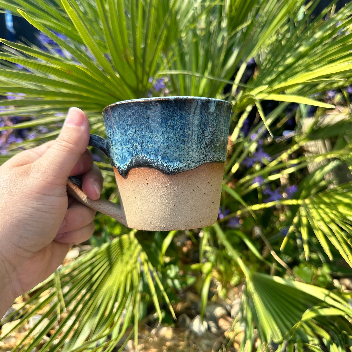 Blue Ceramic Mug, Handmade Pottery Cup