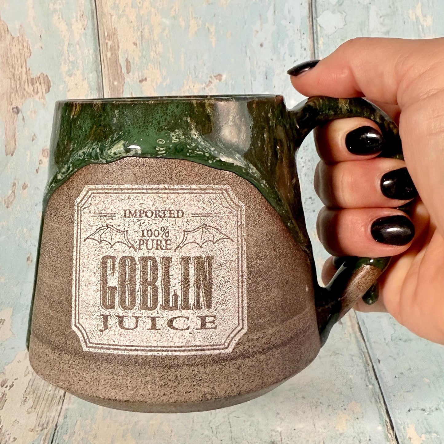 Green "Goblin Juice" Label Mug Halloween Spooky Season Cup - Second