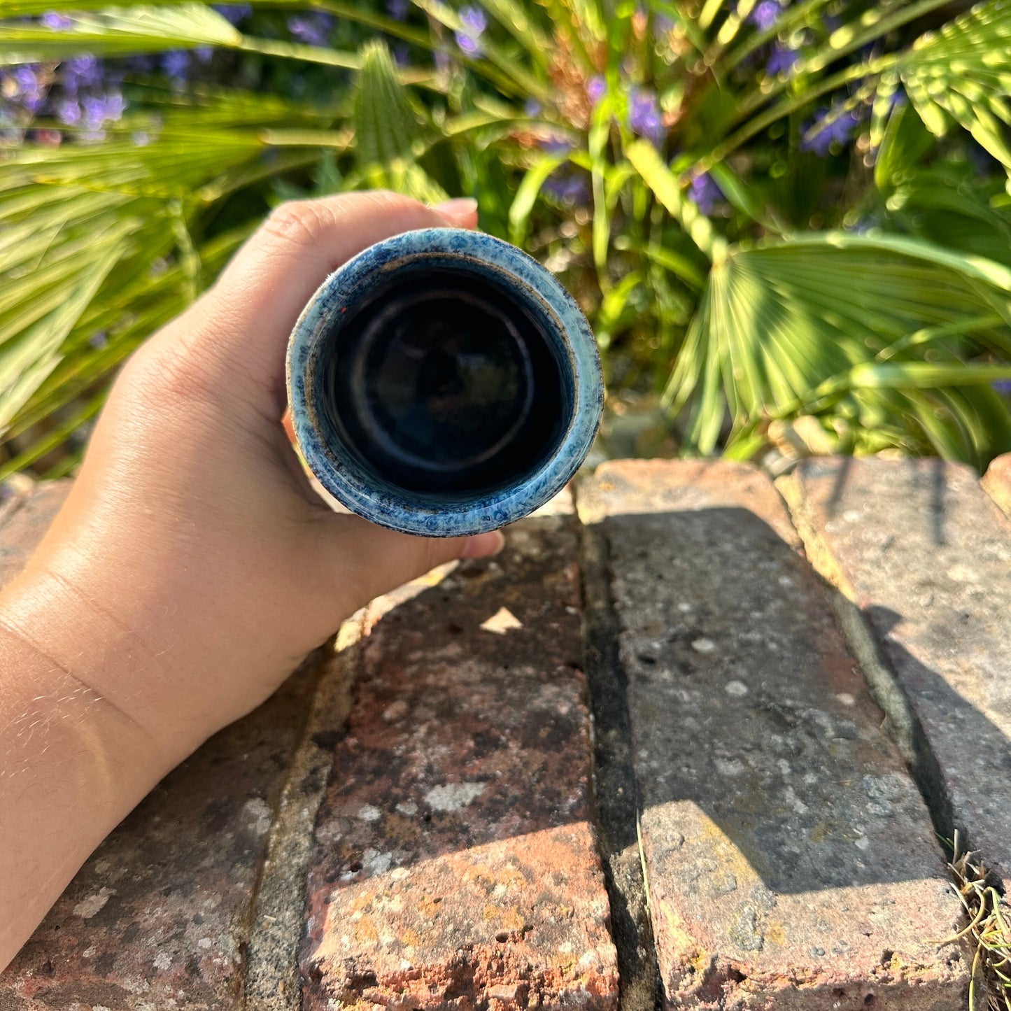 Blue Ceramic Vase, Handmade Modern Pottery