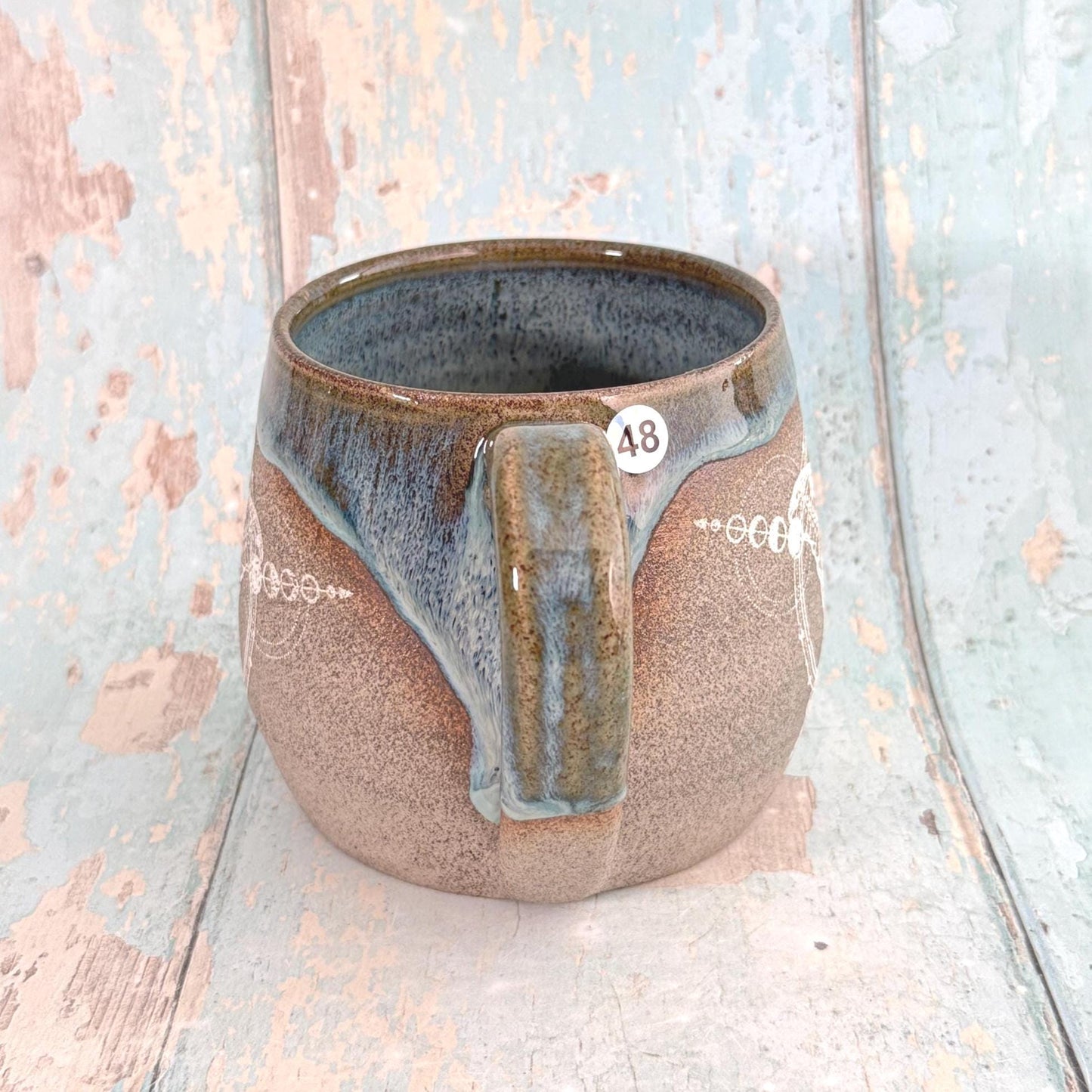 Blue Luna Moth Mug, Large Ceramic Cup