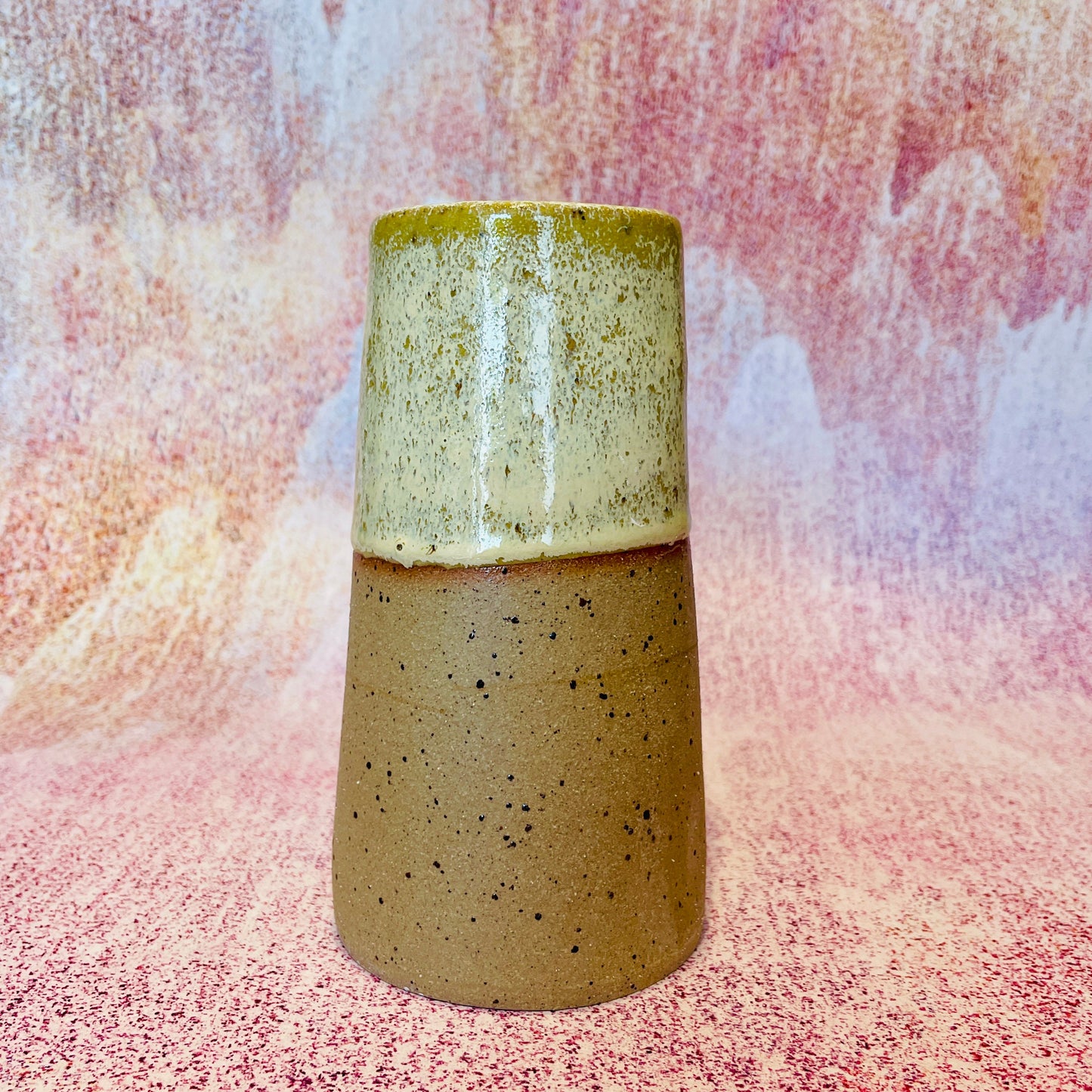 Yellow Ceramic Vase, Handmade Modern Pottery