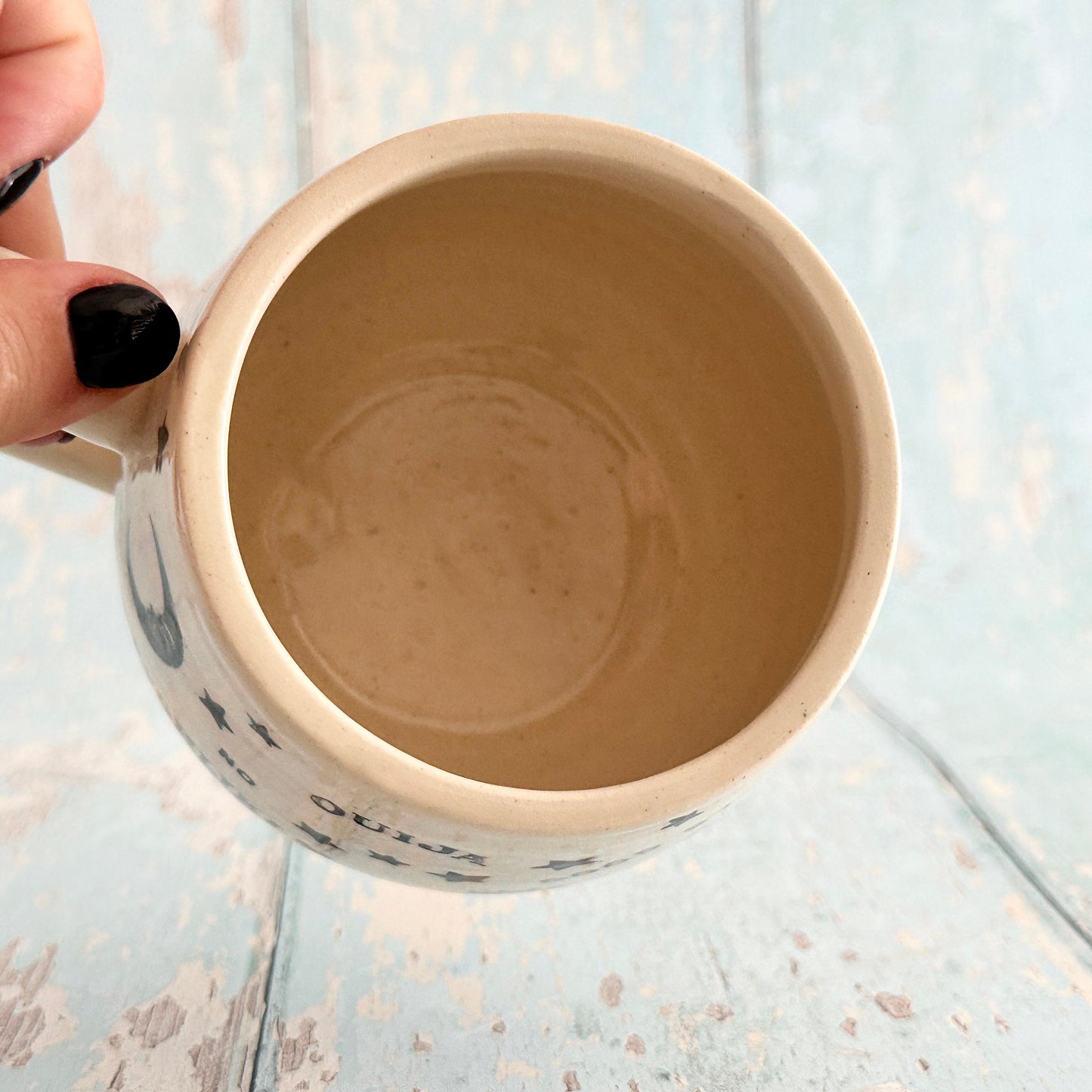 Halloween Ouija Mug, Handmade Ceramic Cup