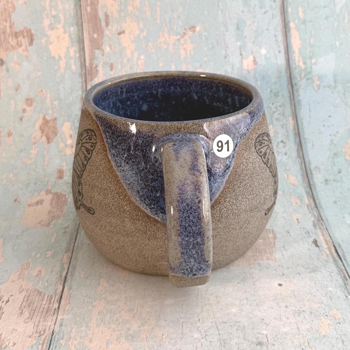 Purple Butterfly Mug, Large Ceramic Cup