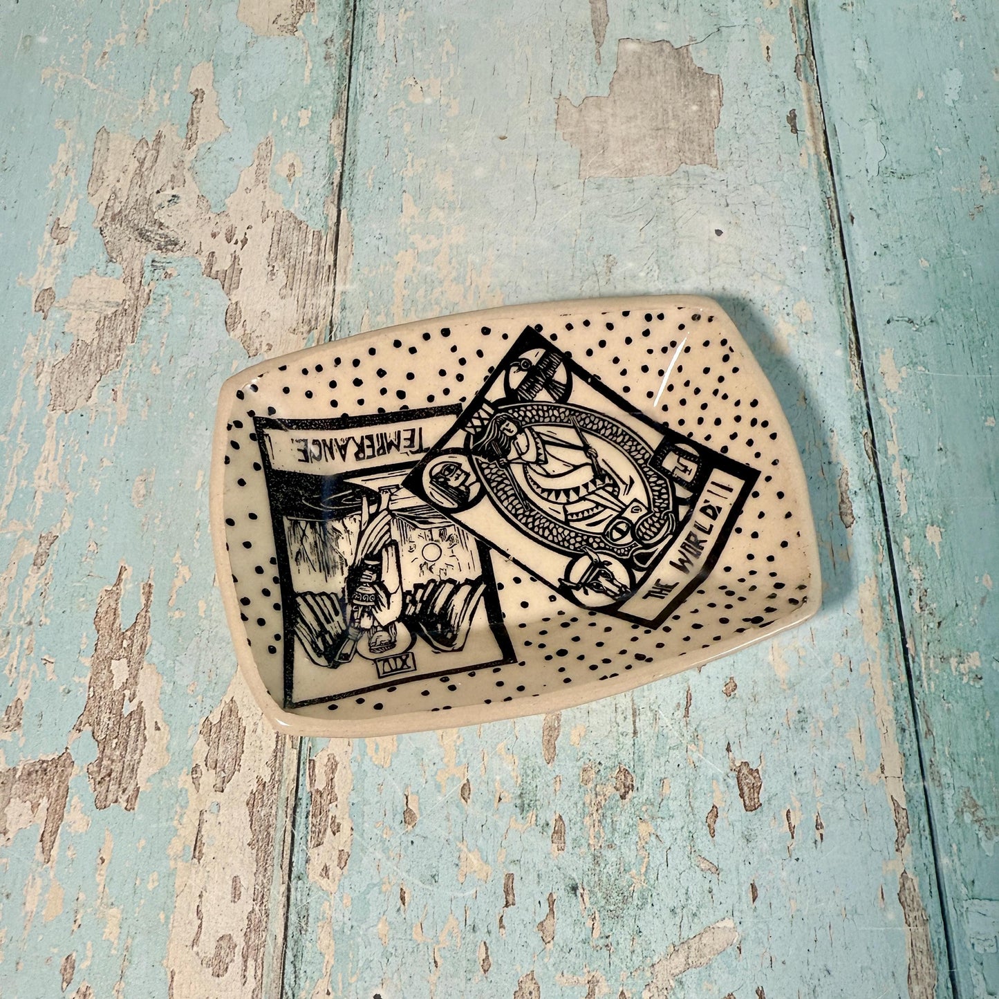 Tarot Card Jewellery Dish, Handmade Ceramic Pot