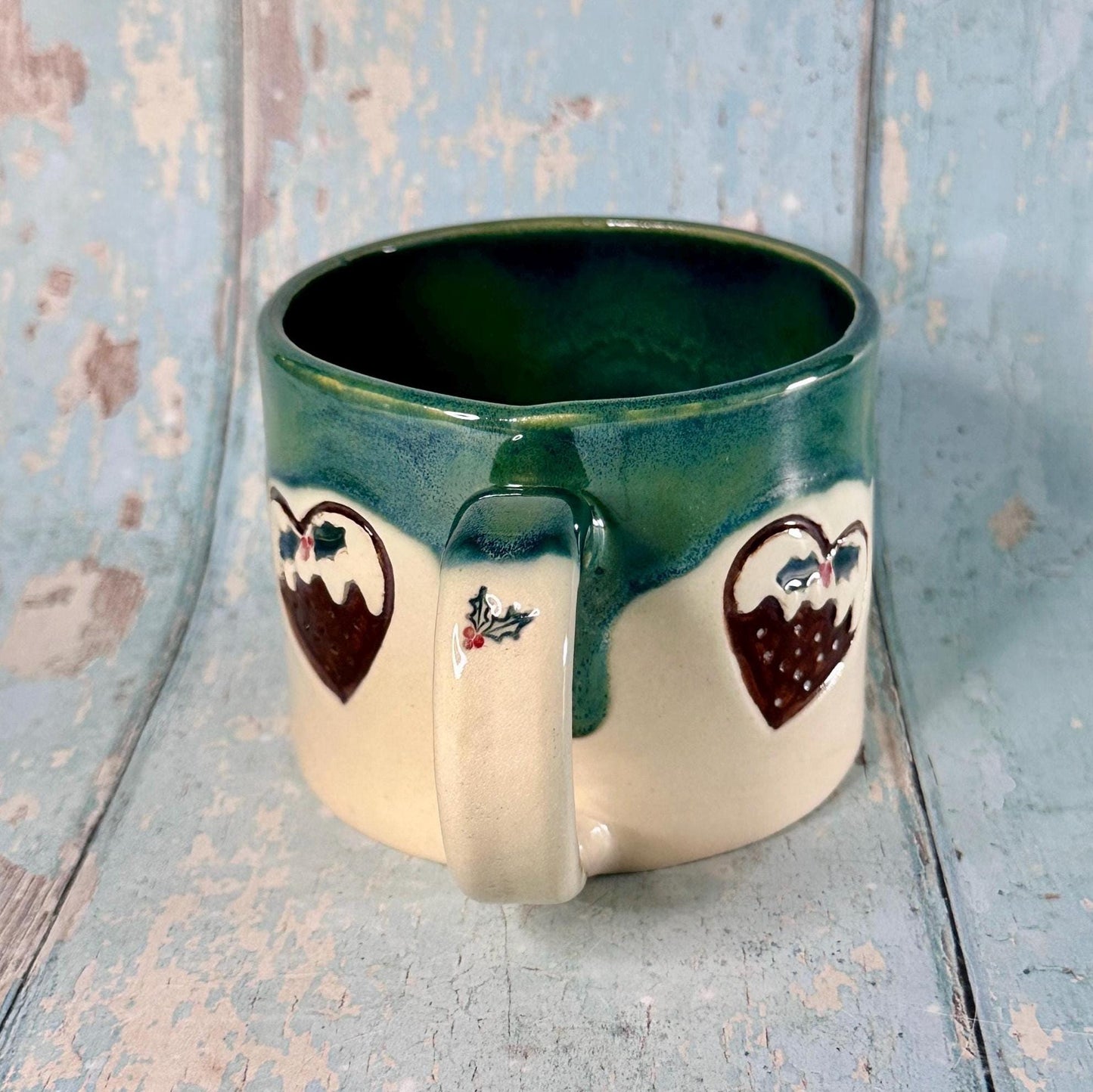 Christmas Pudding Mug, Handmade Ceramic Cup - Second