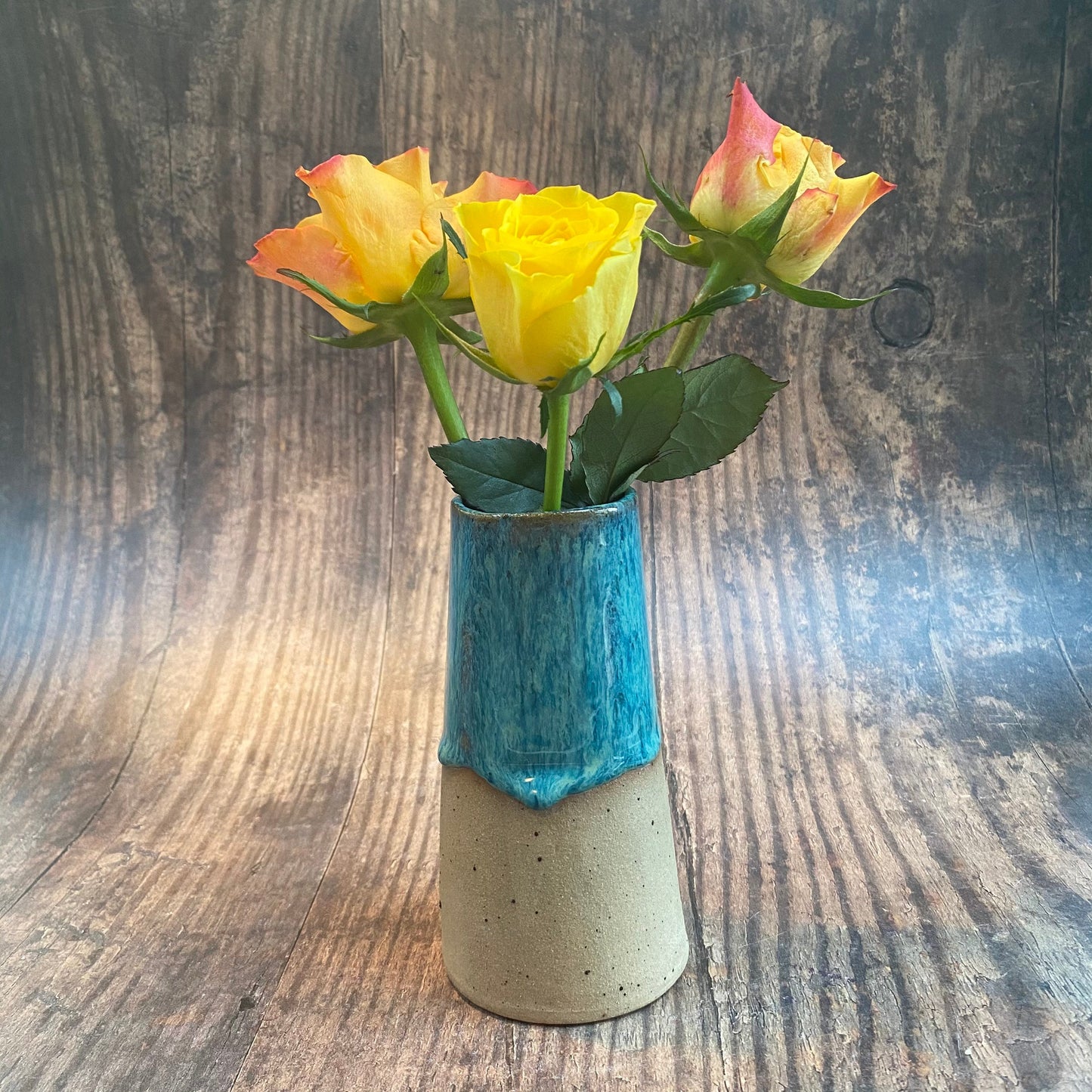 Green Ceramic Vase, Handmade Modern Pottery