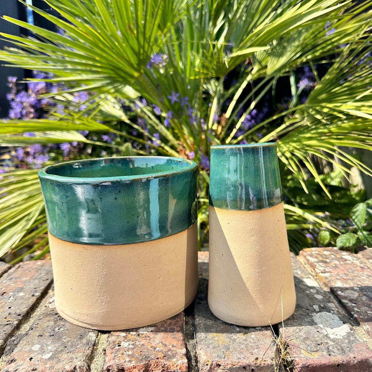 Green Ceramic Planter, Indoor Plant Pot