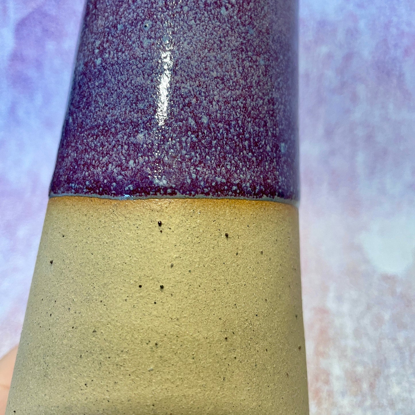 Purple Ceramic Vase, Handmade Modern Pottery