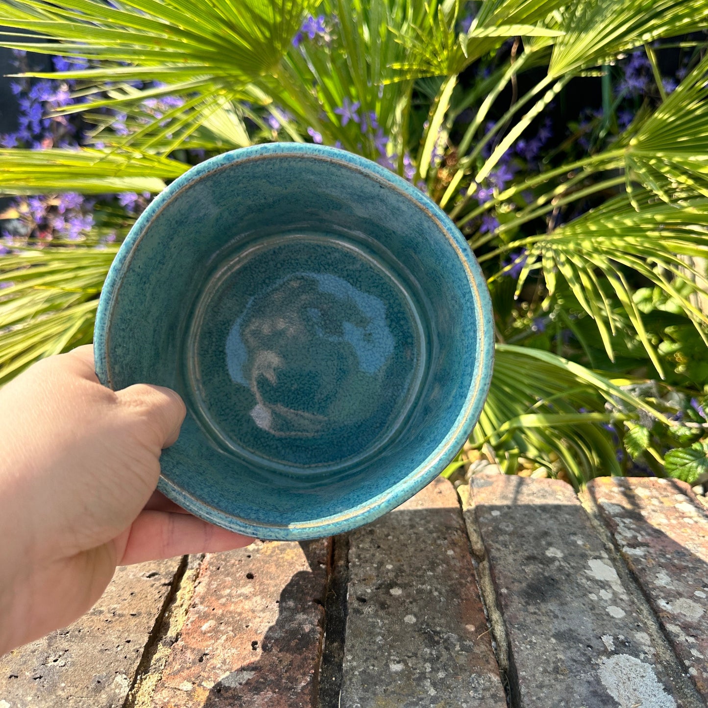 Turquoise Ceramic Planter, Indoor Plant Pot