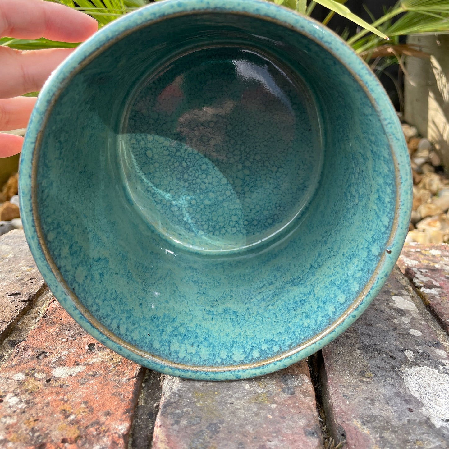 Turquoise Ceramic Planter, Indoor Plant Pot