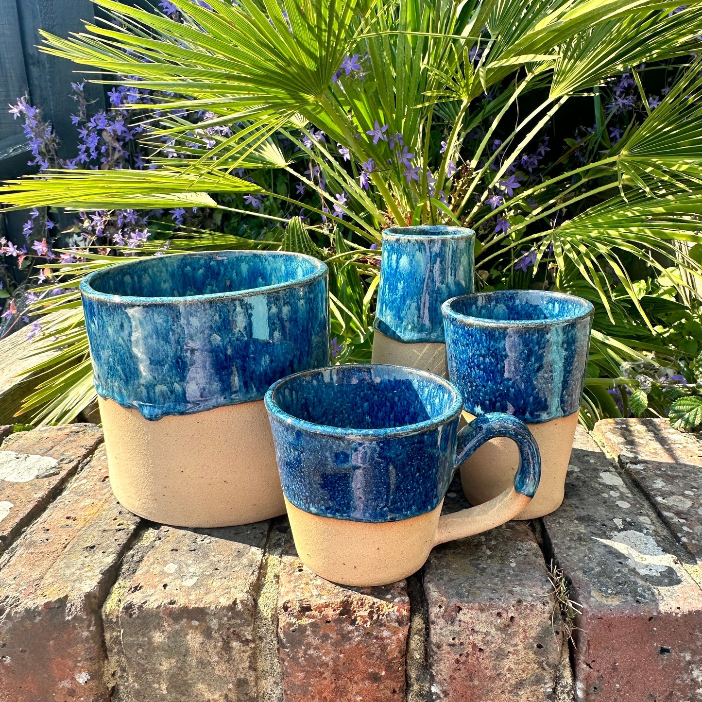Blue Ceramic Planter, Indoor Plant Pot