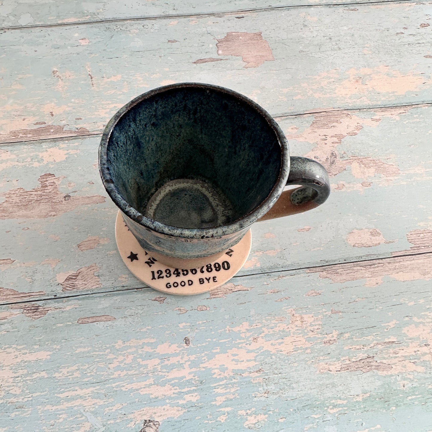 Handmade Ouija Board Ceramic Coaster