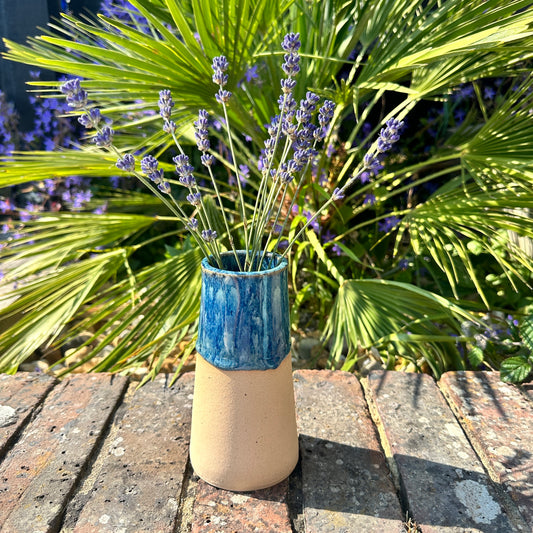 Blue Ceramic Vase, Handmade Modern Pottery