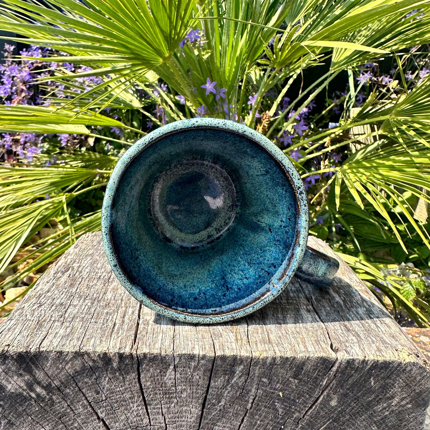 Blue Ceramic Mug, Handmade Pottery Cup