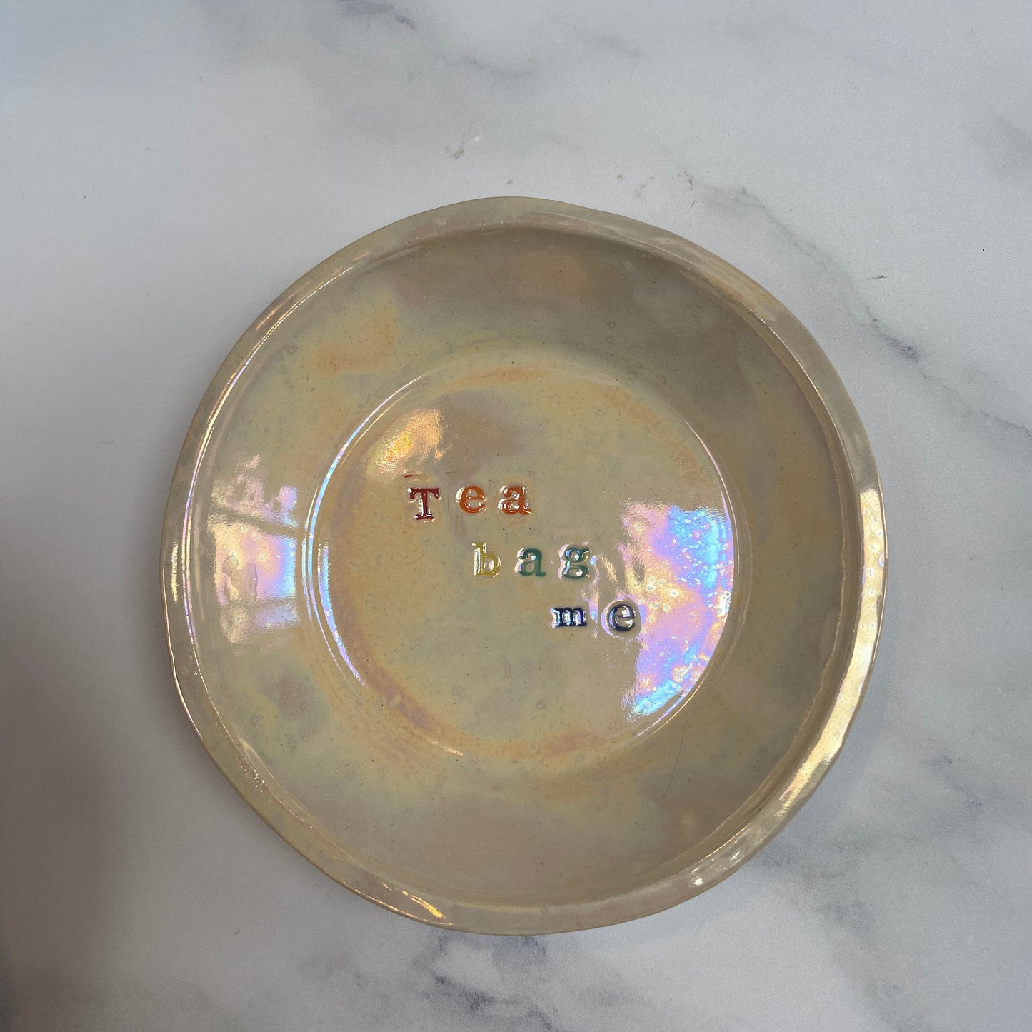 Rainbow Ceramic Dish, Tea Bag Holder