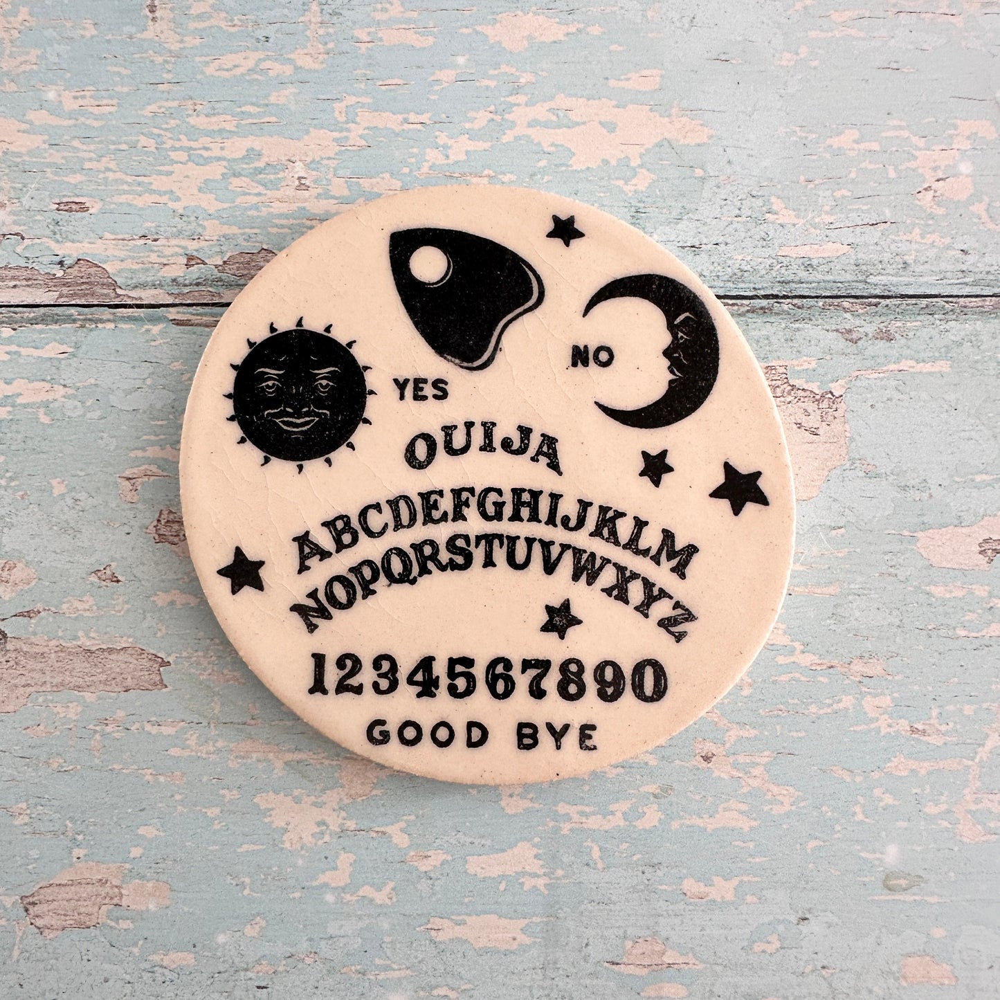 Handmade Ouija Board Ceramic Coaster