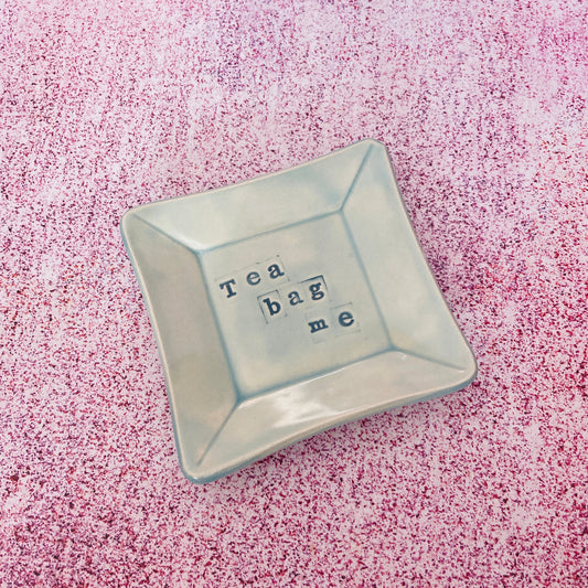 Blue Ceramic Dish, Tea Bag Holder