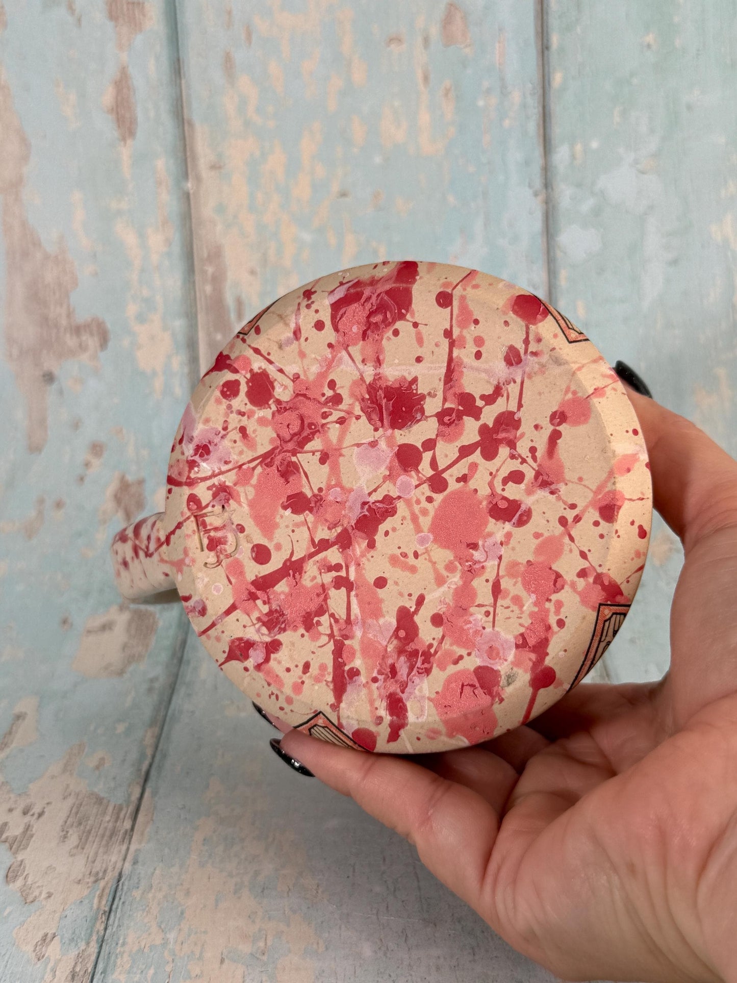 Pink and Red Tarot Mug, Large Ceramic Cup