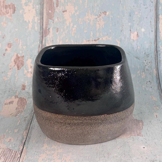 Handmade Ceramic Black Wine Cup, Small Sipper Tumbler