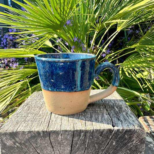 Blue Ceramic Mug, Handmade Pottery Cup