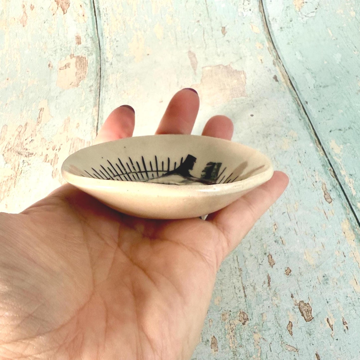 Small Mystical Hand Ring Dish, Handmade Ceramic Pot