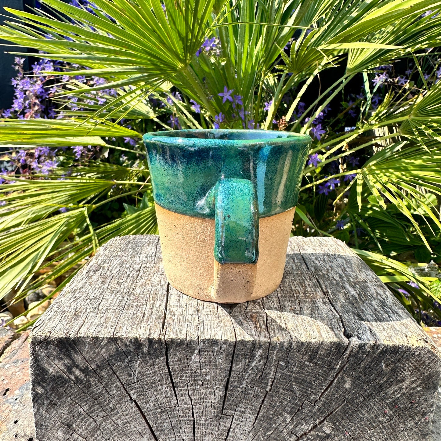Green Ceramic Mug, Handmade Pottery Cup