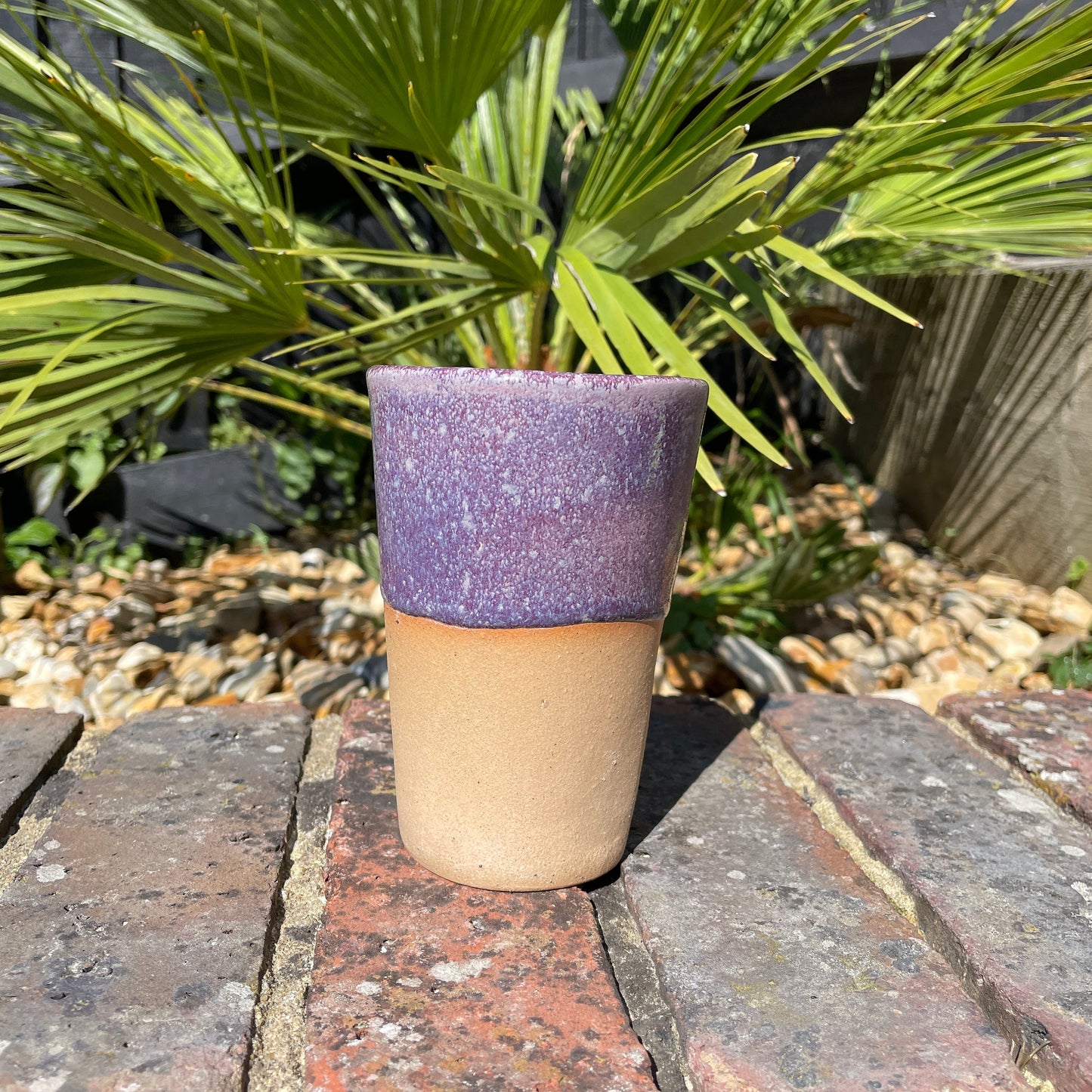 Purple Ceramic Tumbler, Handmade Modern Cup