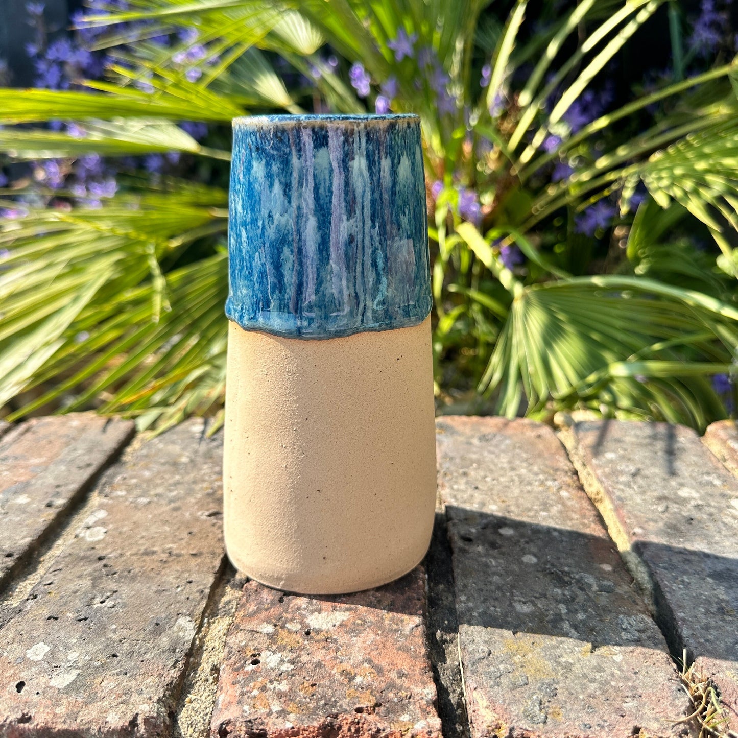 Blue Ceramic Vase, Handmade Modern Pottery