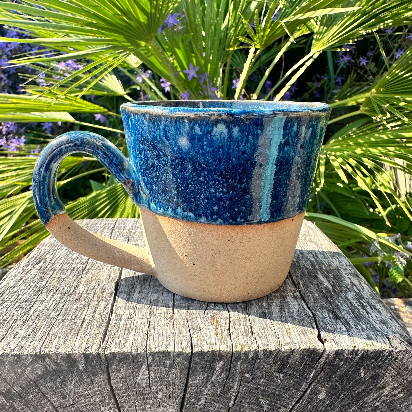 Blue Ceramic Mug, Handmade Pottery Cup