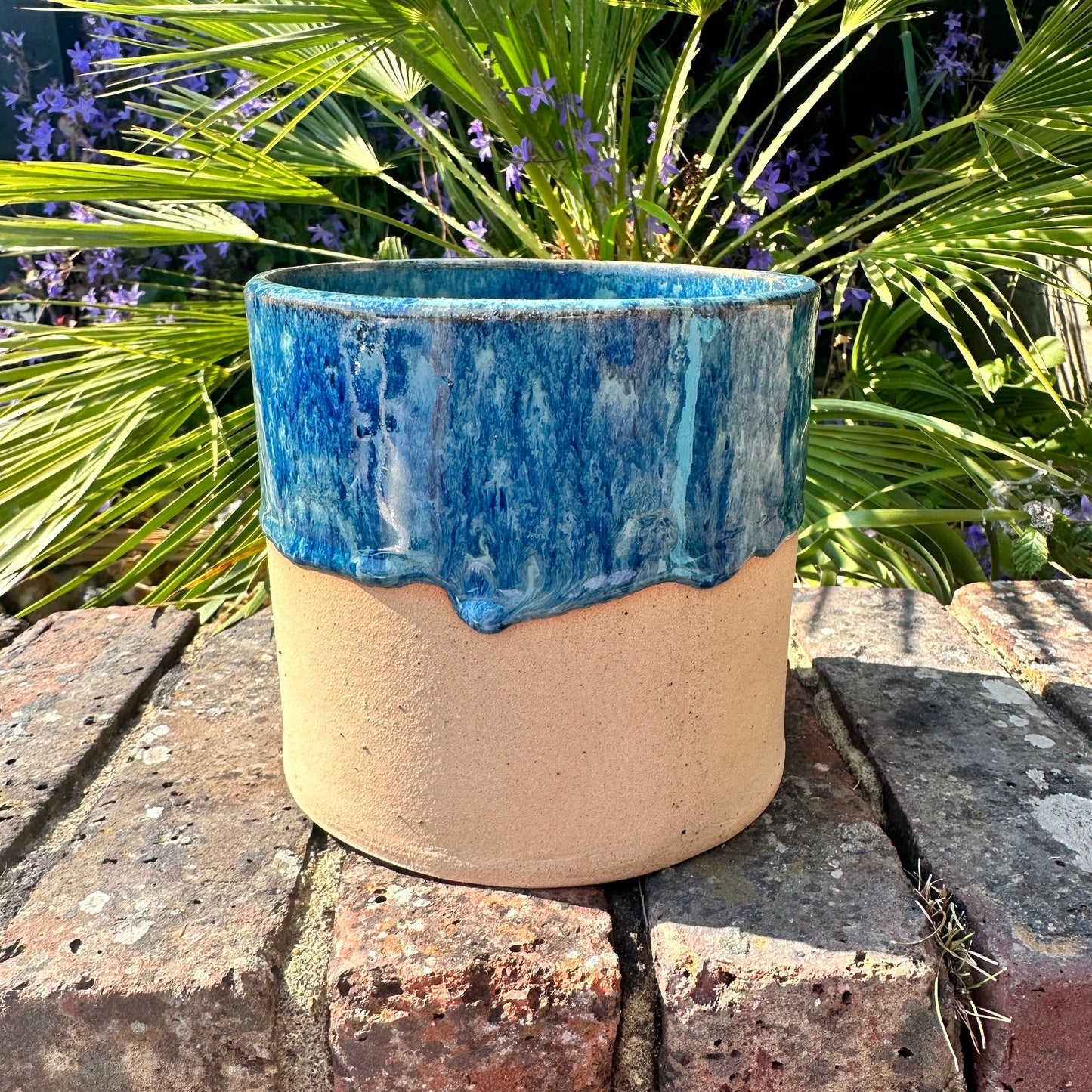 Blue Ceramic Planter, Indoor Plant Pot