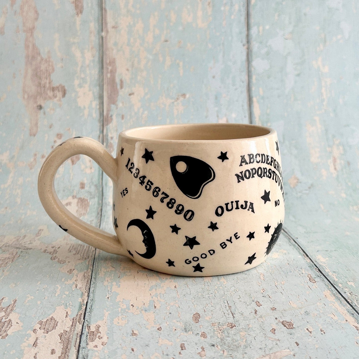 Halloween Ouija Mug, Handmade Ceramic Cup - FJD Ceramics